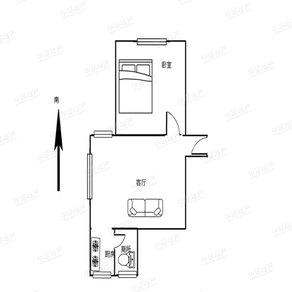 飞云楼 实用41方 安静一房一厅 全明屋 看房方便